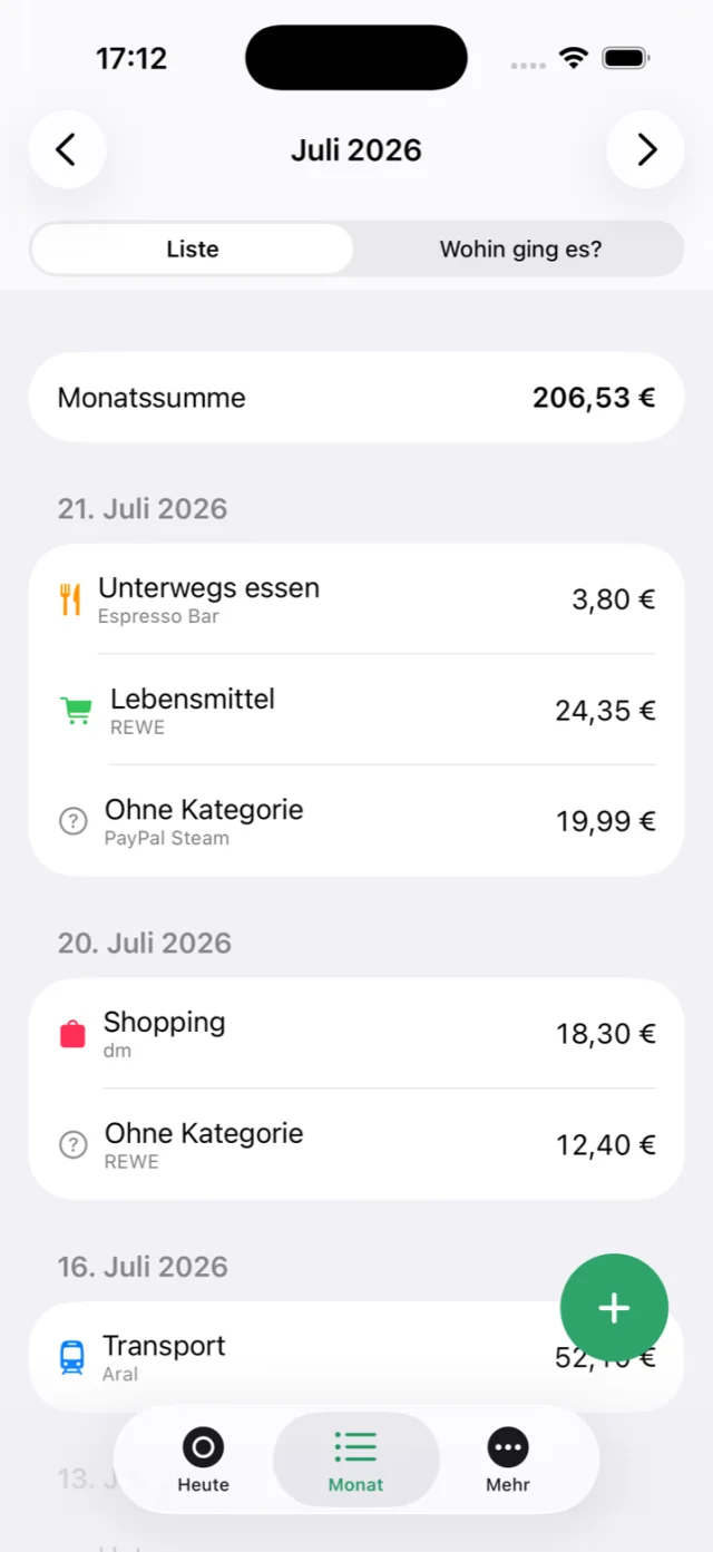 Puffer, Was gebucht wurde